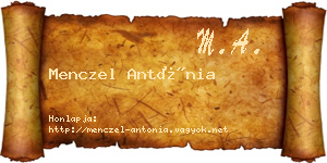 Menczel Antónia névjegykártya
