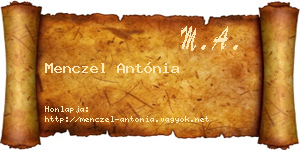 Menczel Antónia névjegykártya
